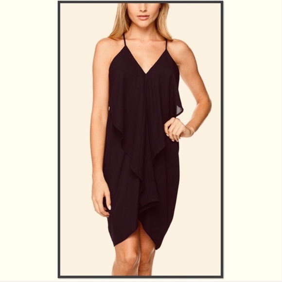 CY SEXY Little Black Ruffle TUNIC DRESS Size Small - Picture 2 of 7